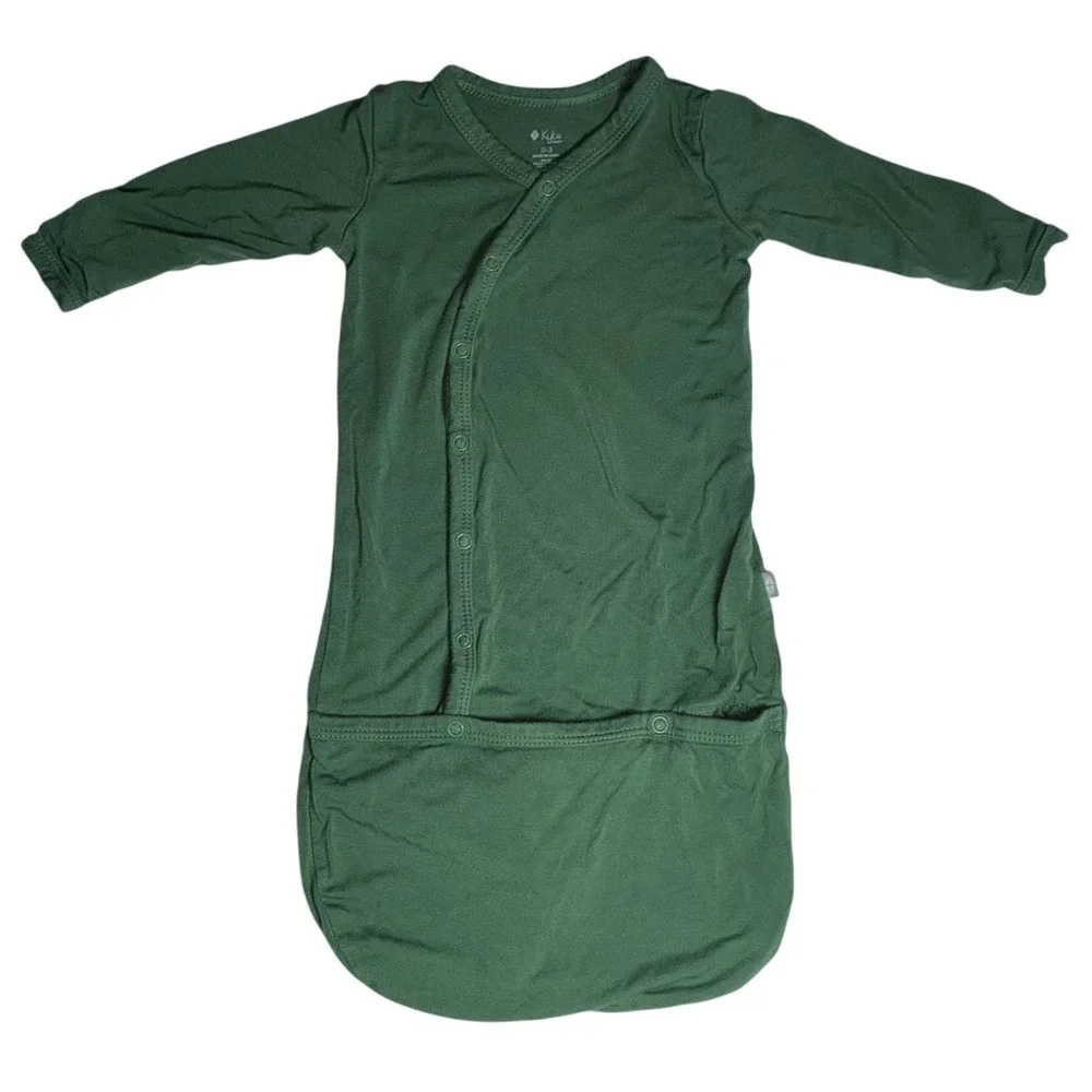 Kyte Baby Bamboo Rayon Snap Front Sleep Gown Green 0-3 Months
